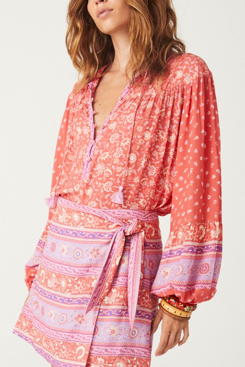 Sunshine Bandit Blouse in Cayenne