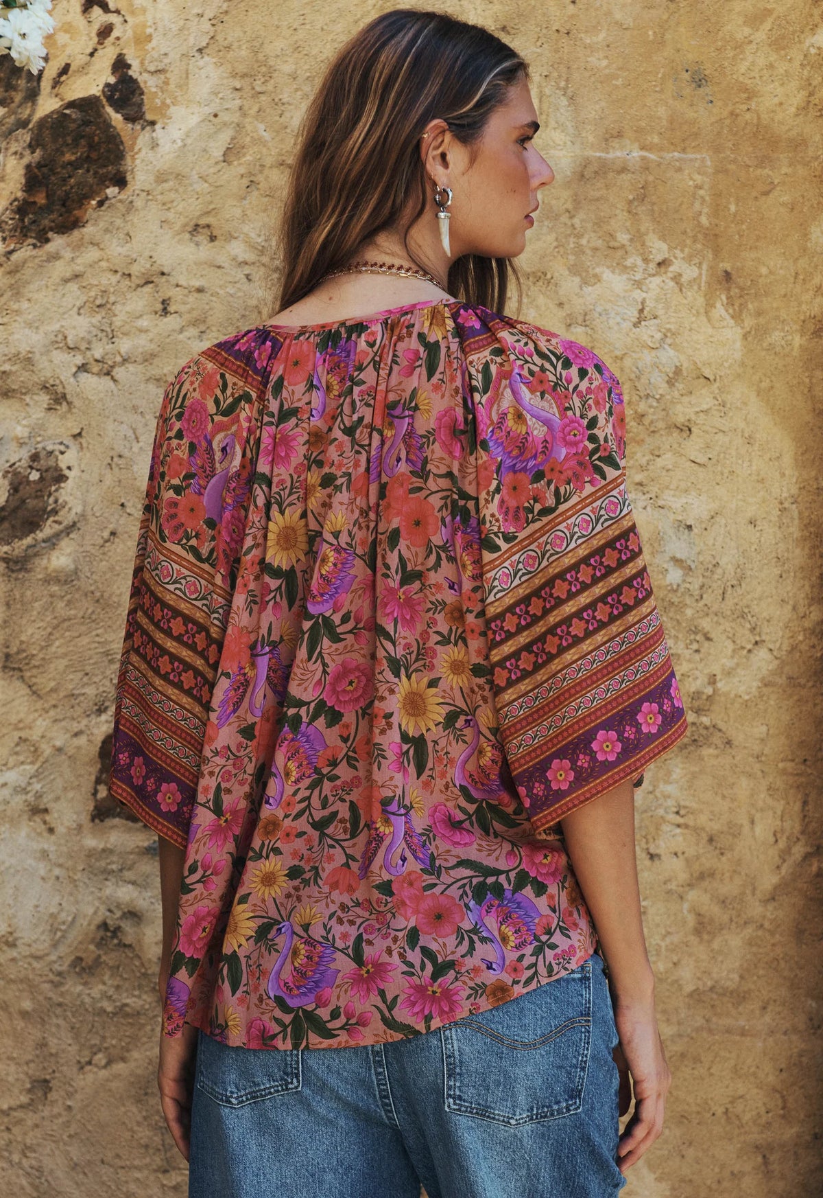 Swan Lake Flutter Sleeve Blouse