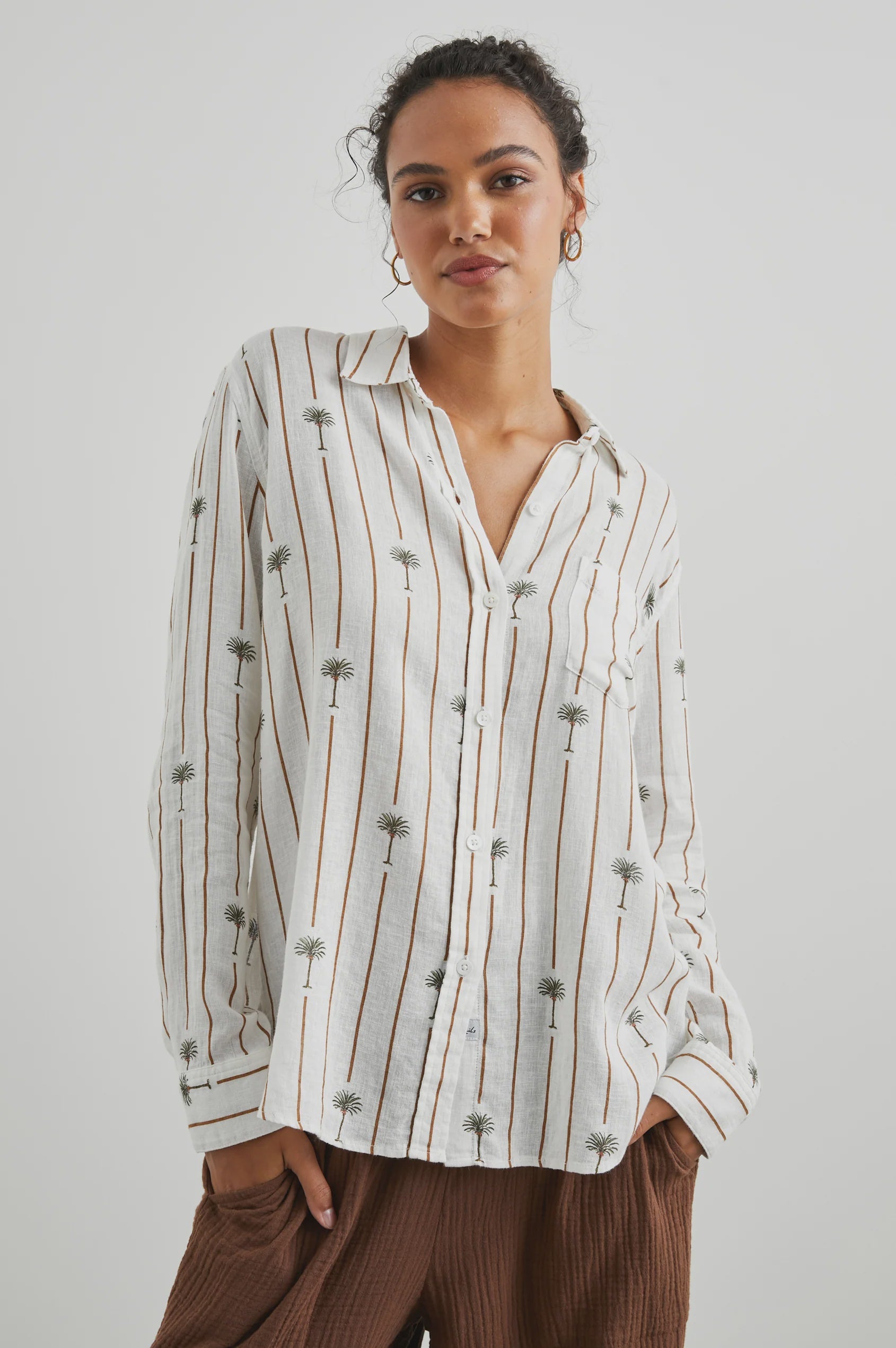 Stripe Palms Charli Shirt by Rails